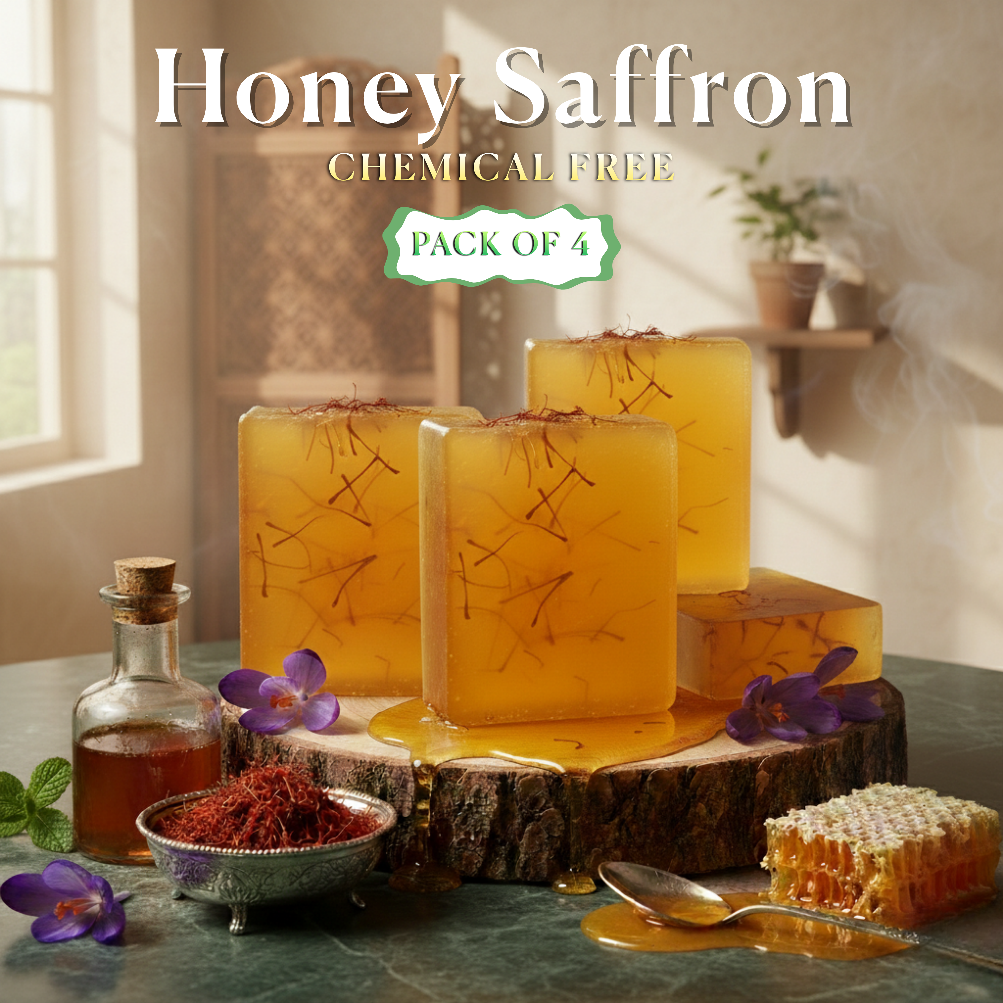 Honey Saffron Soap combo (125gm)